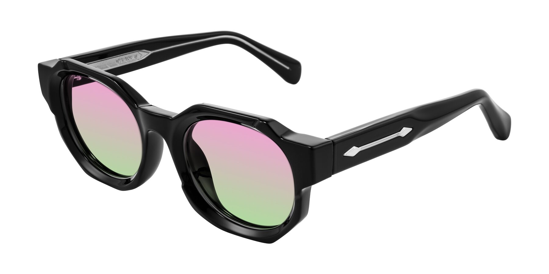 Angle of Poole in Black with Pink / Green Gradient Lenses