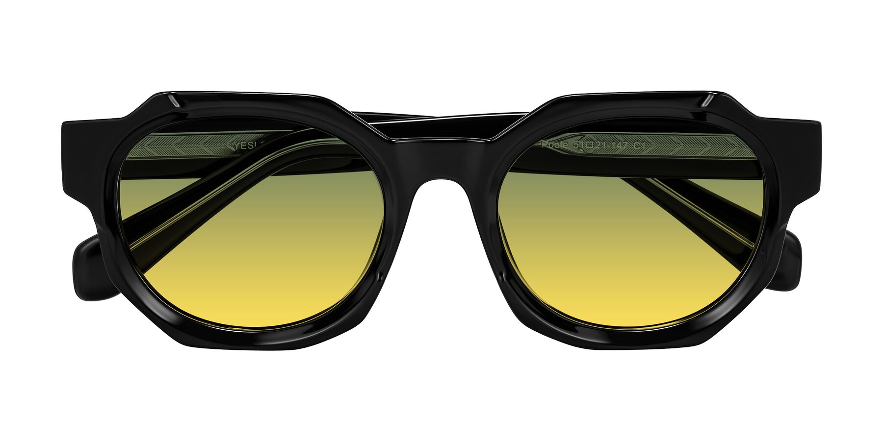 Folded Front of Poole in Black with Green / Yellow Gradient Lenses