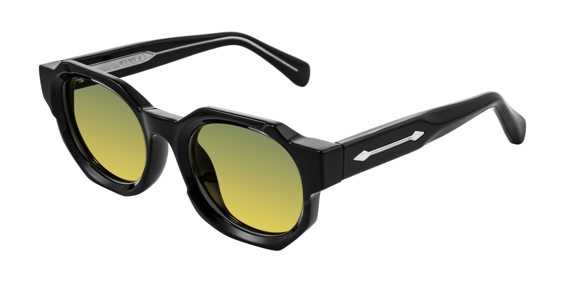 Angle of Poole in Black with Green / Yellow Gradient Lenses