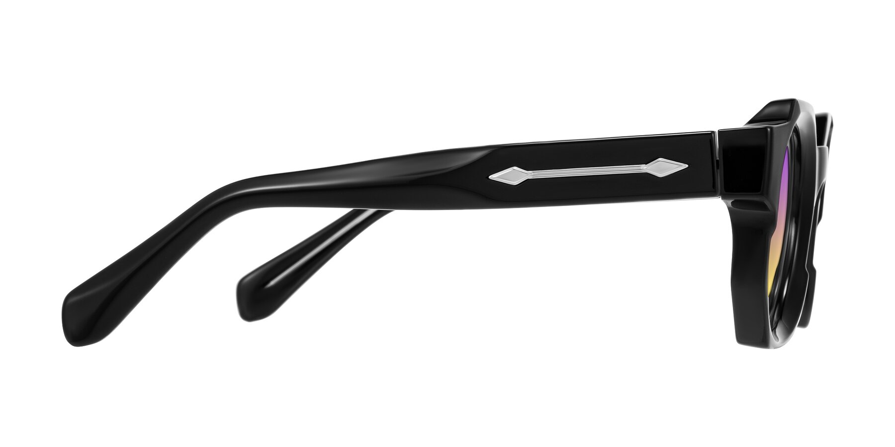Side of Poole in Black with Purple / Yellow Gradient Lenses