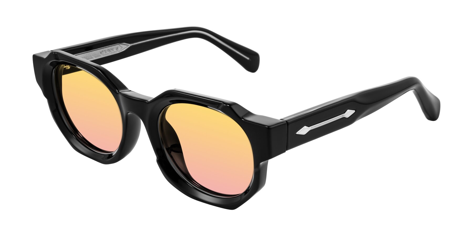 Angle of Poole in Black with Yellow / Pink Gradient Lenses