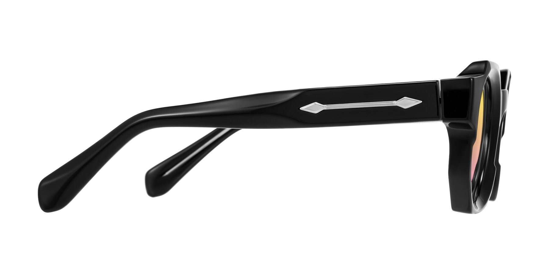 Side of Poole in Black with Yellow / Pink Gradient Lenses