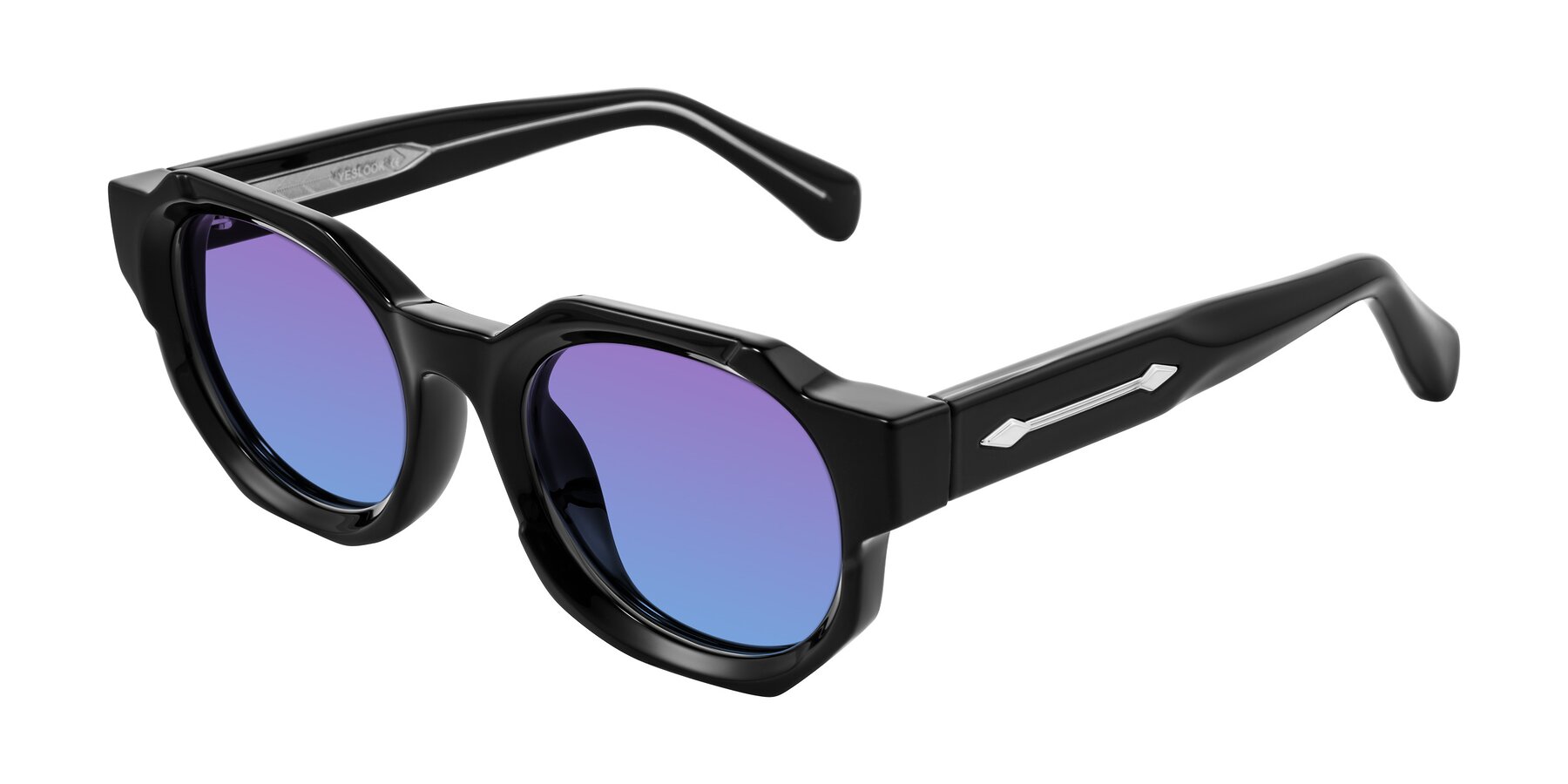 Angle of Poole in Black with Purple / Blue Gradient Lenses