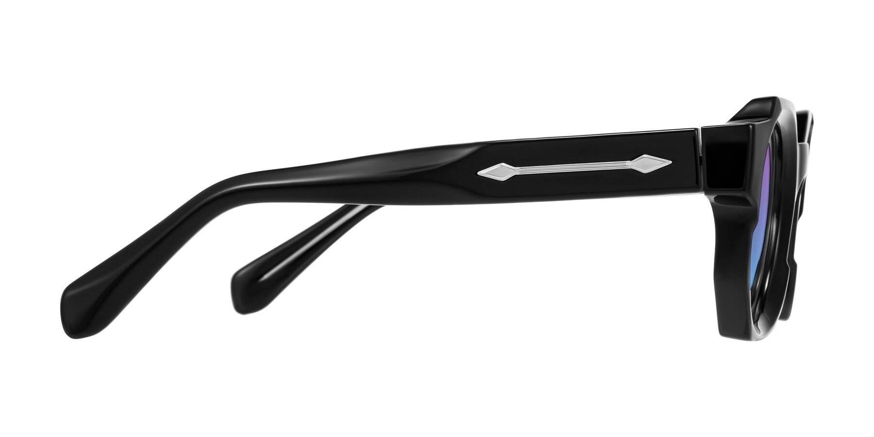 Side of Poole in Black with Purple / Blue Gradient Lenses