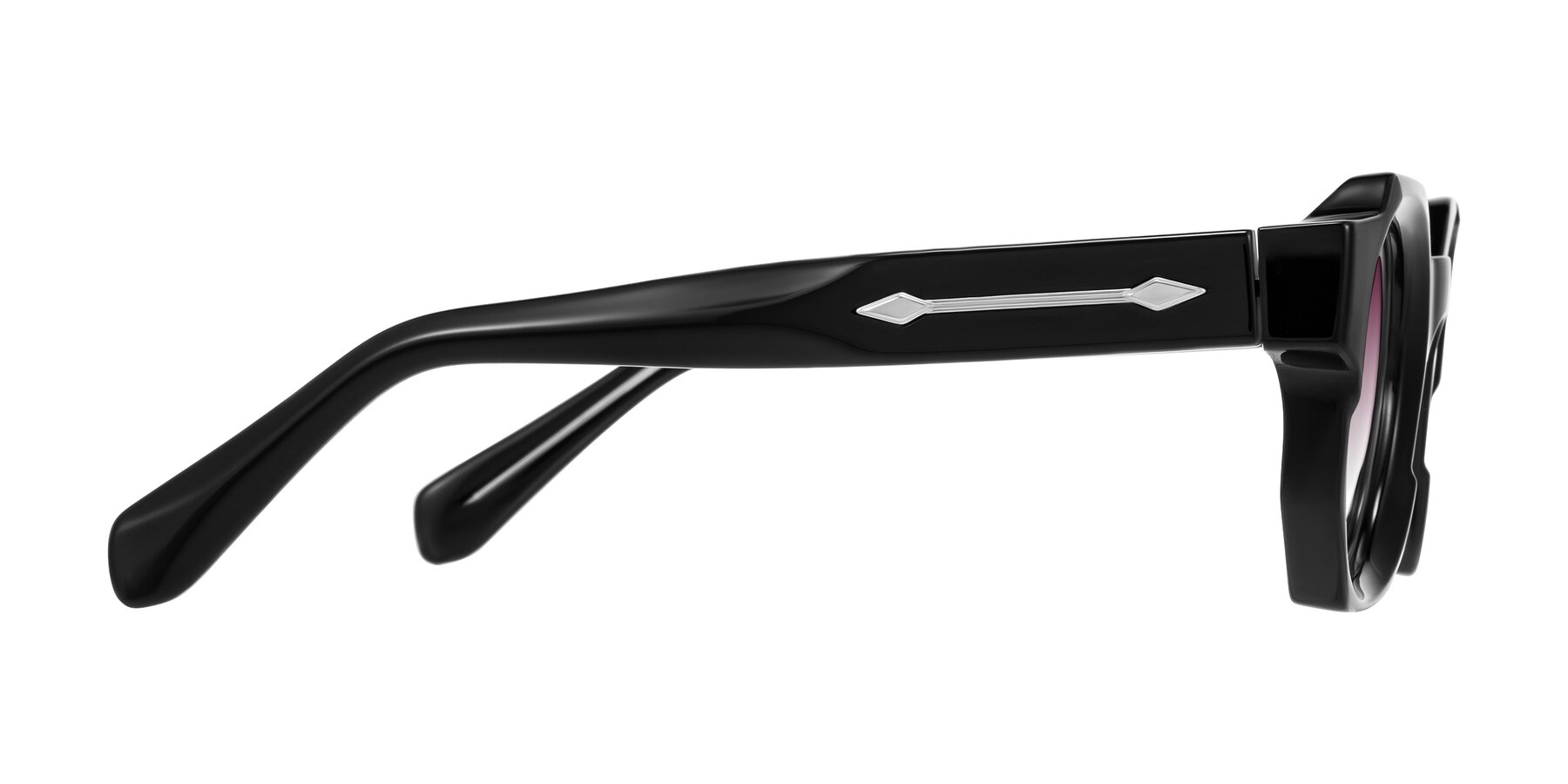 Side of Poole in Black with Wine Gradient Lenses