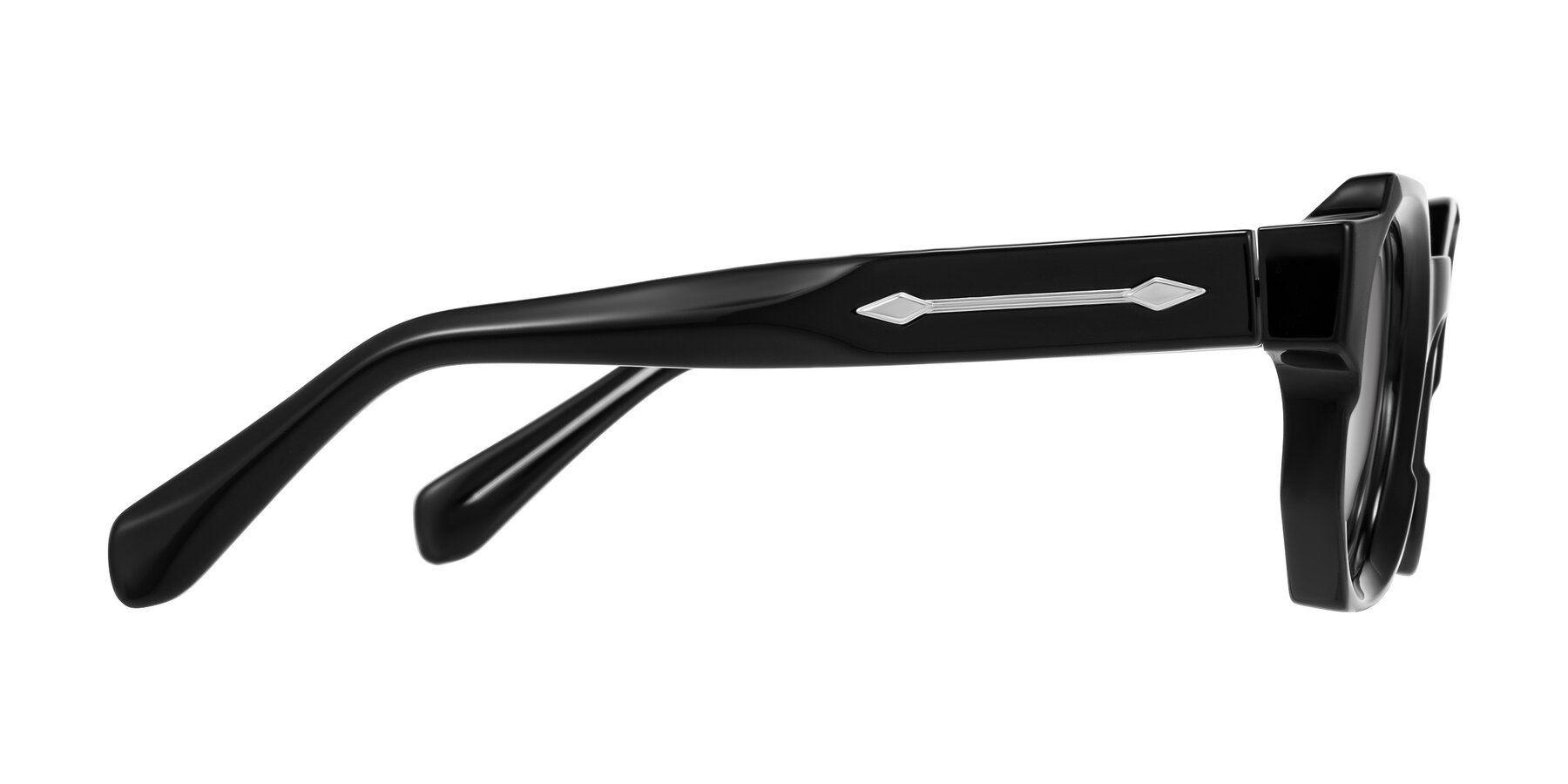 Side of Poole in Black with Silver Mirrored Lenses