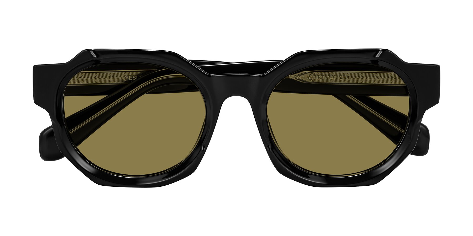 Folded Front of Poole in Black with Brown Polarized Lenses