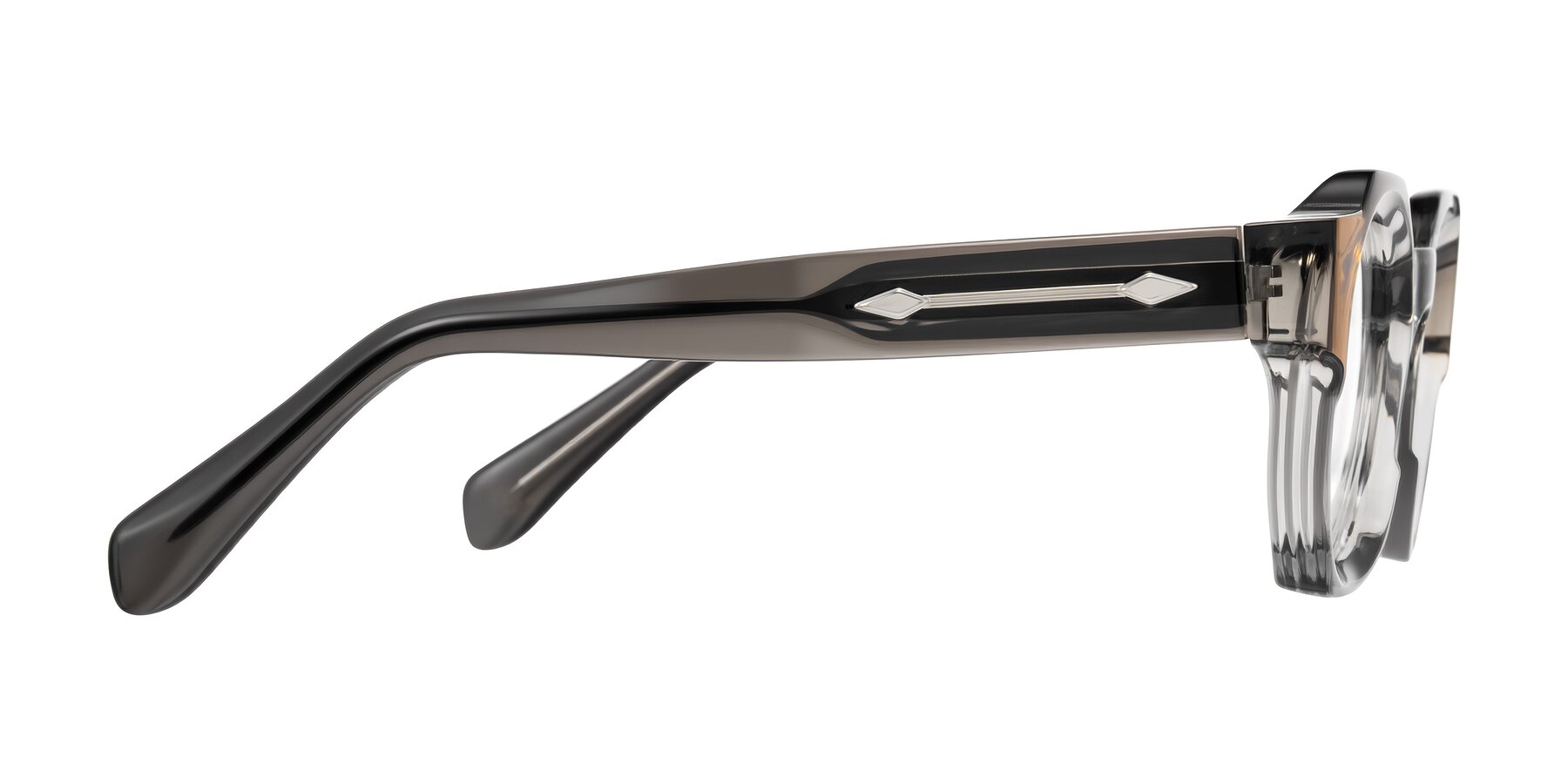 Side of Poole in Transparent Gray with Clear Eyeglass Lenses