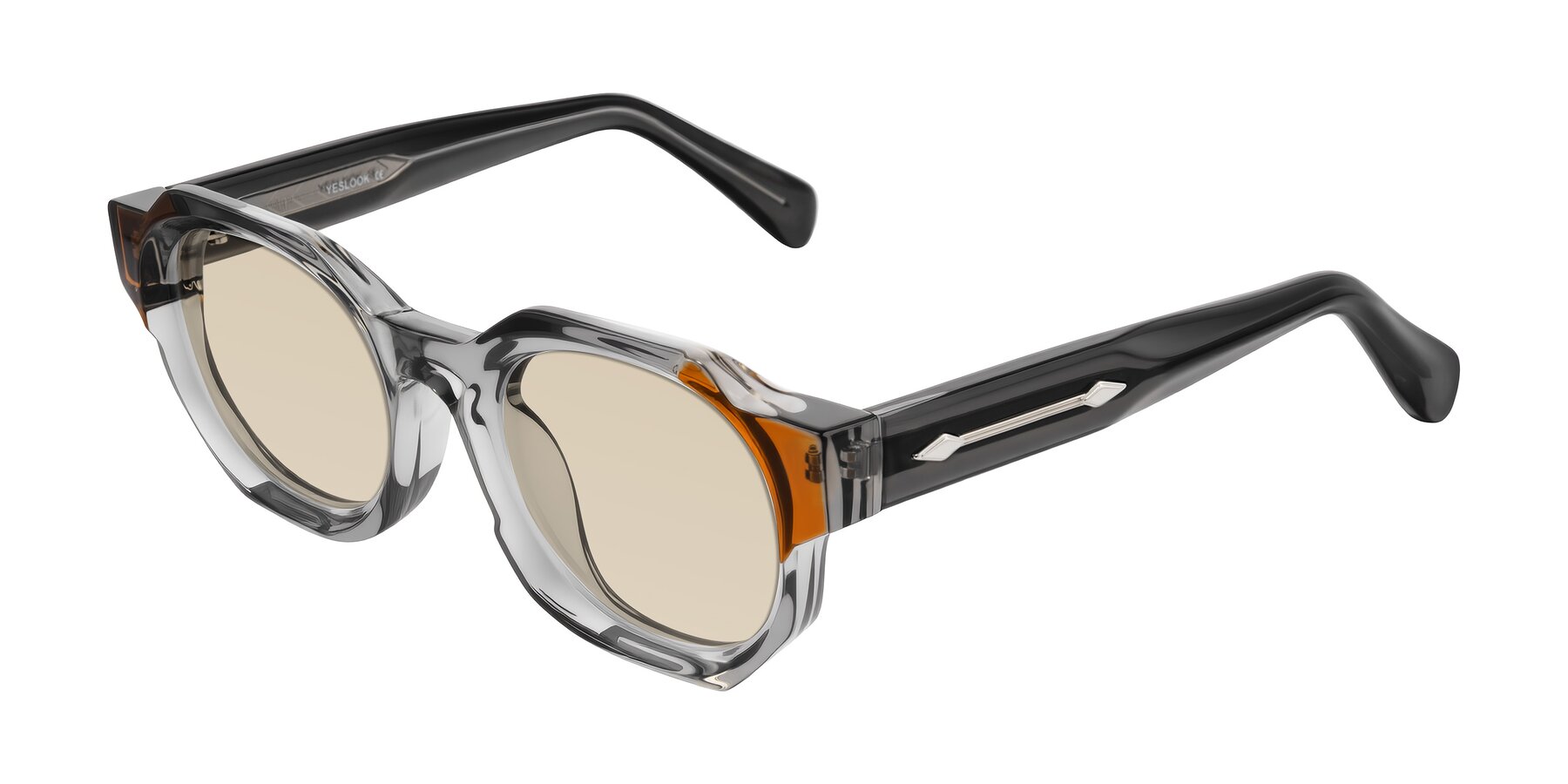 Angle of Poole in Transparent Gray with Light Brown Tinted Lenses
