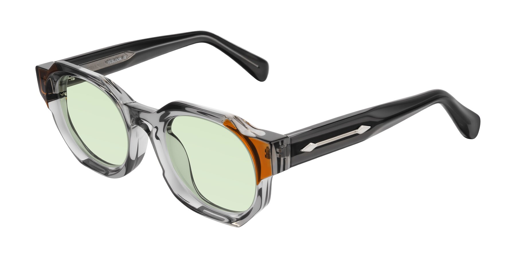 Angle of Poole in Transparent Gray with Light Green Tinted Lenses
