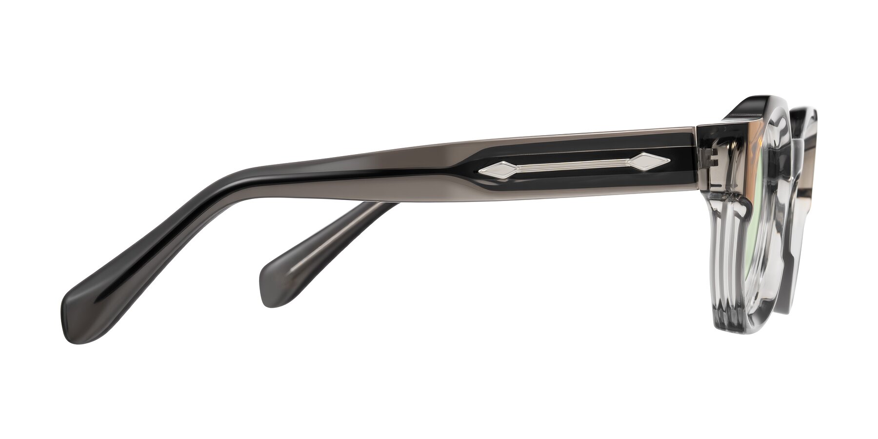 Side of Poole in Transparent Gray with Light Green Tinted Lenses
