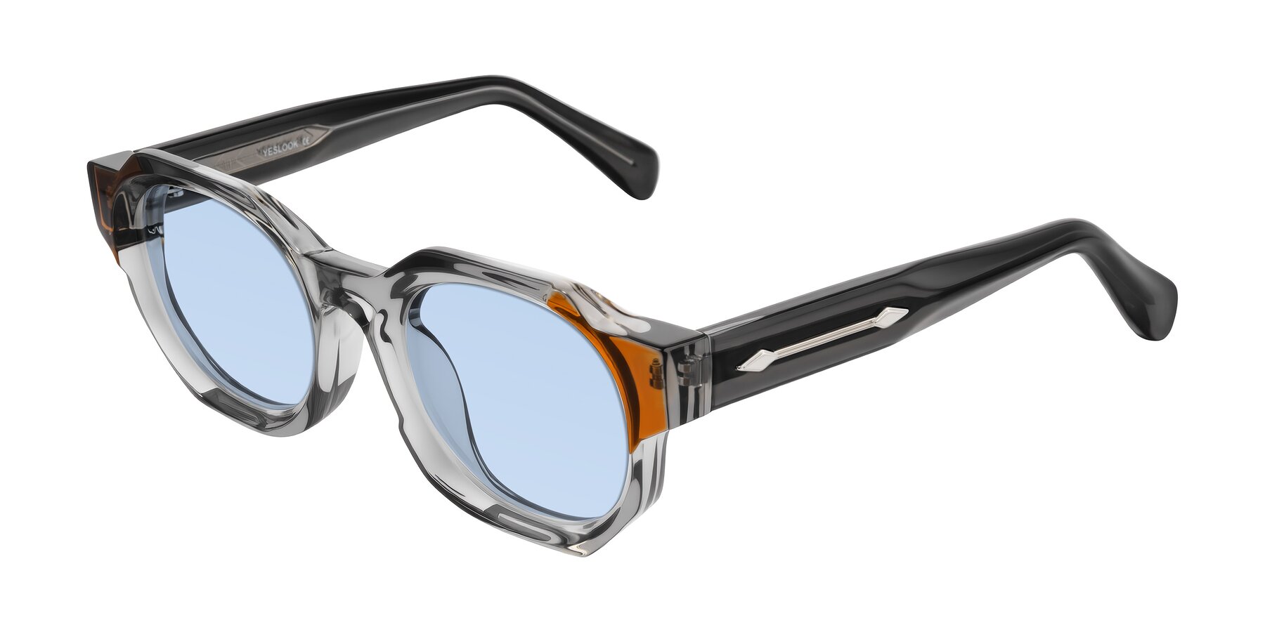 Angle of Poole in Transparent Gray with Light Blue Tinted Lenses