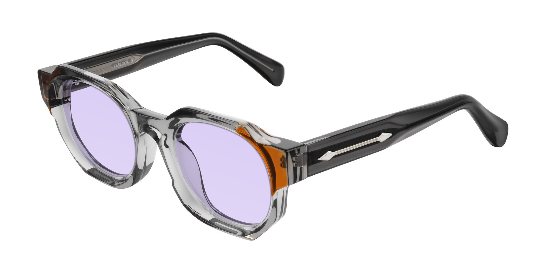 Angle of Poole in Transparent Gray with Light Purple Tinted Lenses