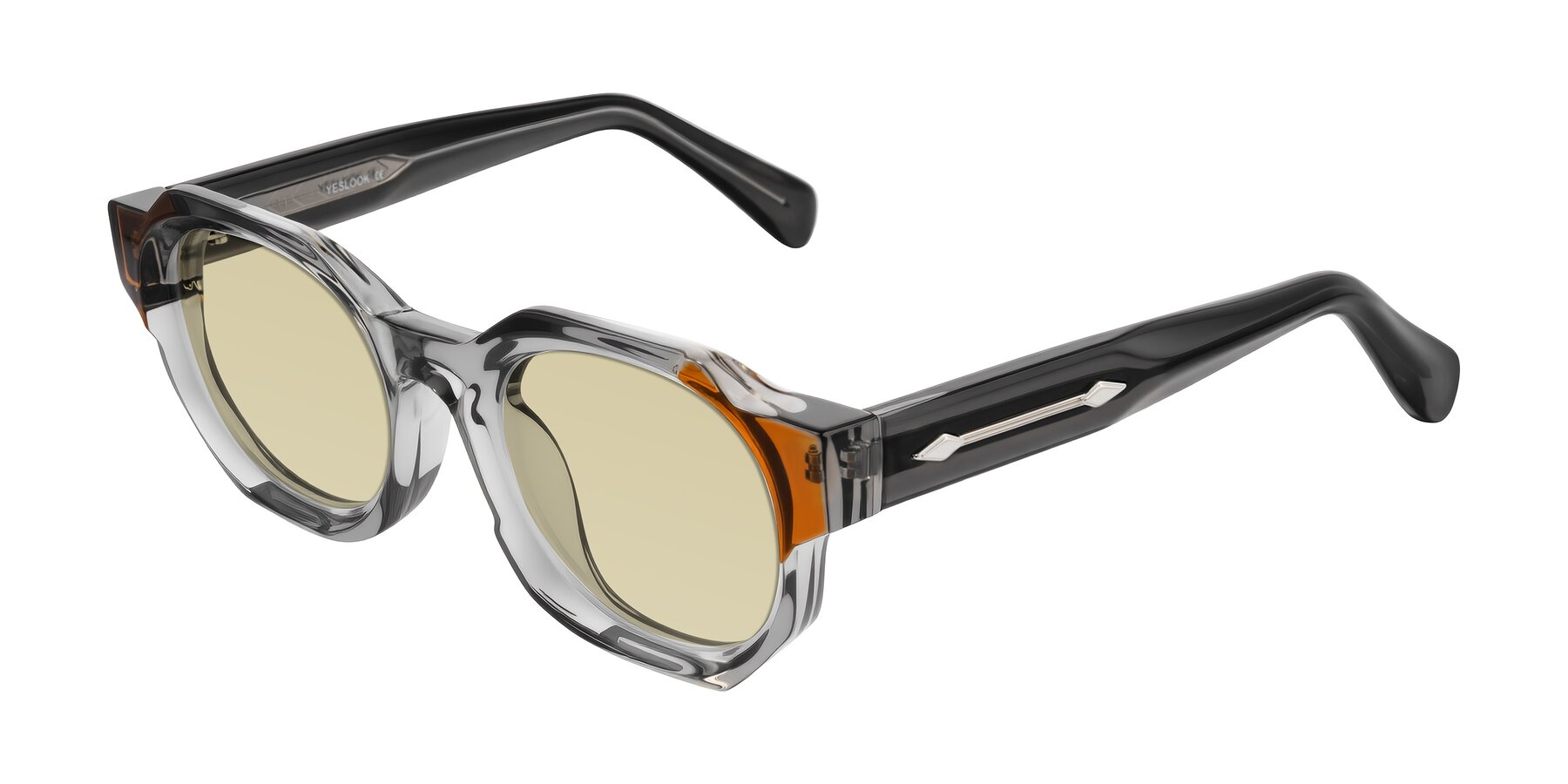 Angle of Poole in Transparent Gray with Light Champagne Tinted Lenses