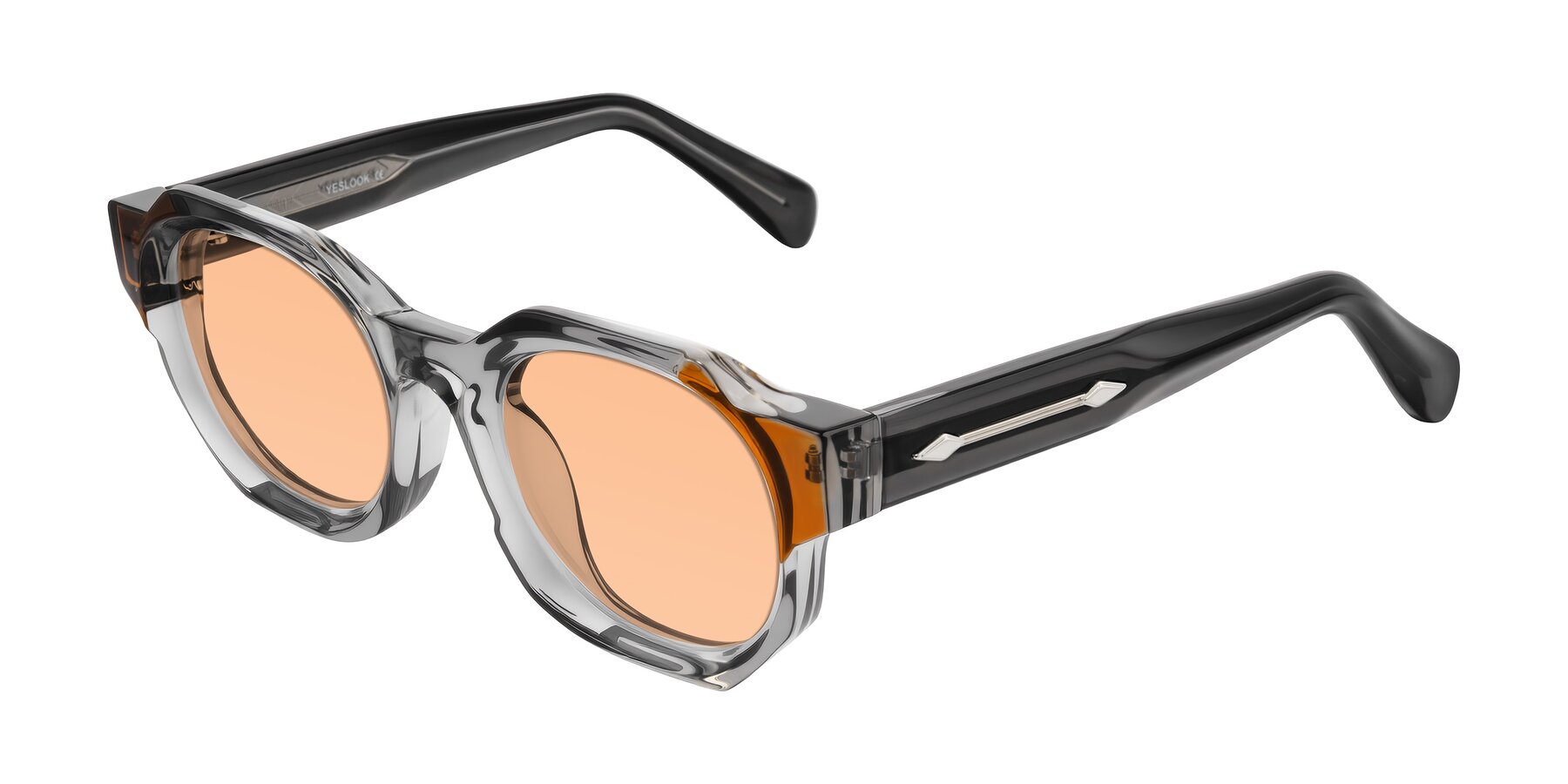 Angle of Poole in Transparent Gray with Light Orange Tinted Lenses