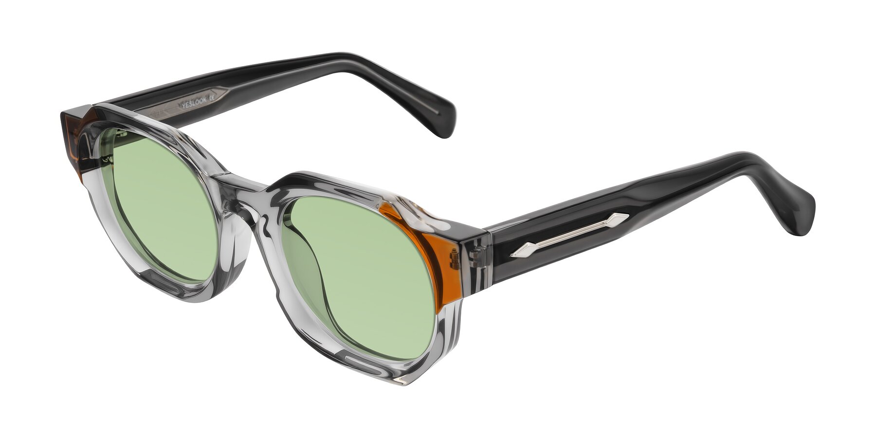 Angle of Poole in Transparent Gray with Medium Green Tinted Lenses