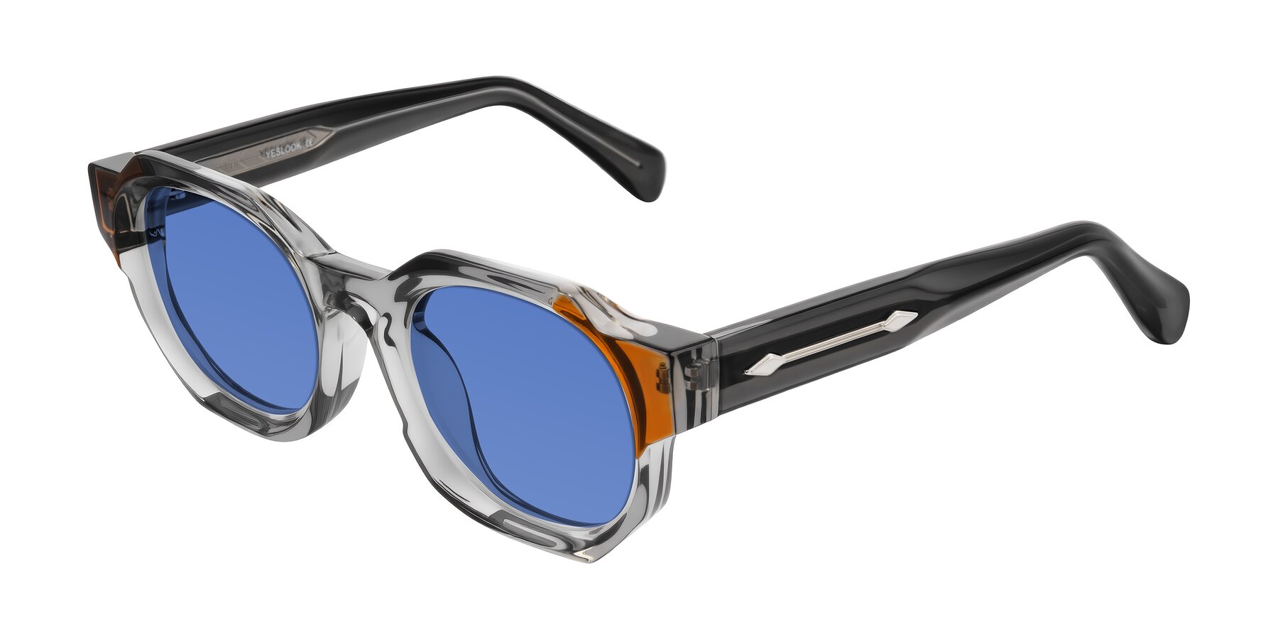 Angle of Poole in Transparent Gray with Blue Tinted Lenses