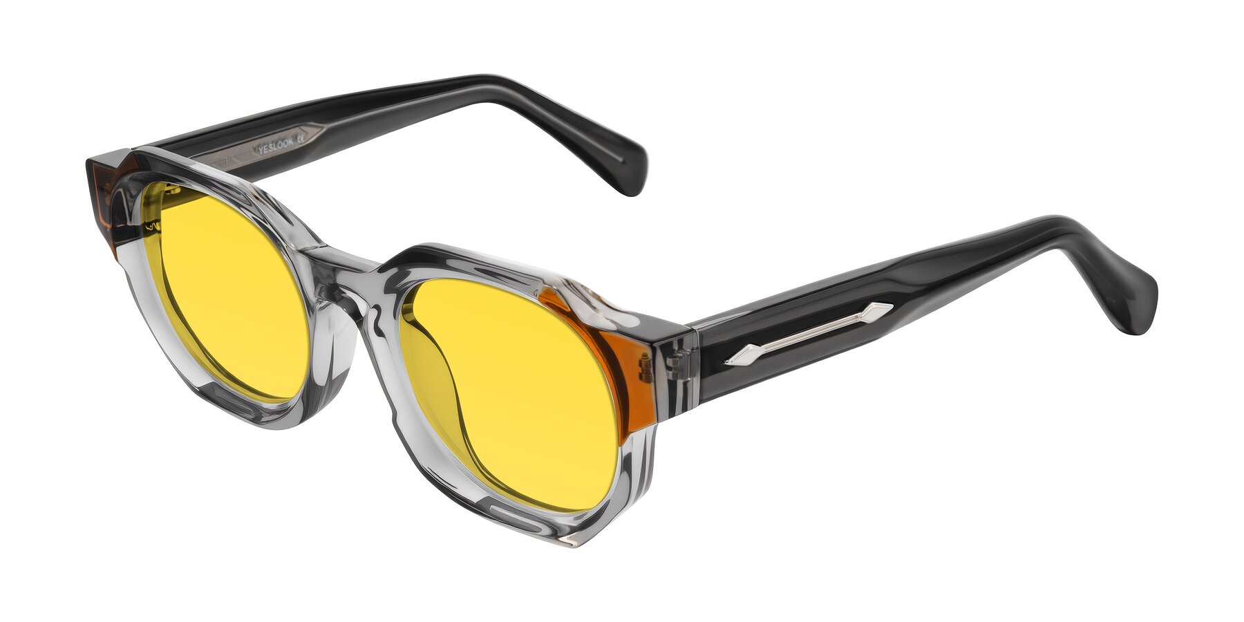 Angle of Poole in Transparent Gray with Yellow Tinted Lenses