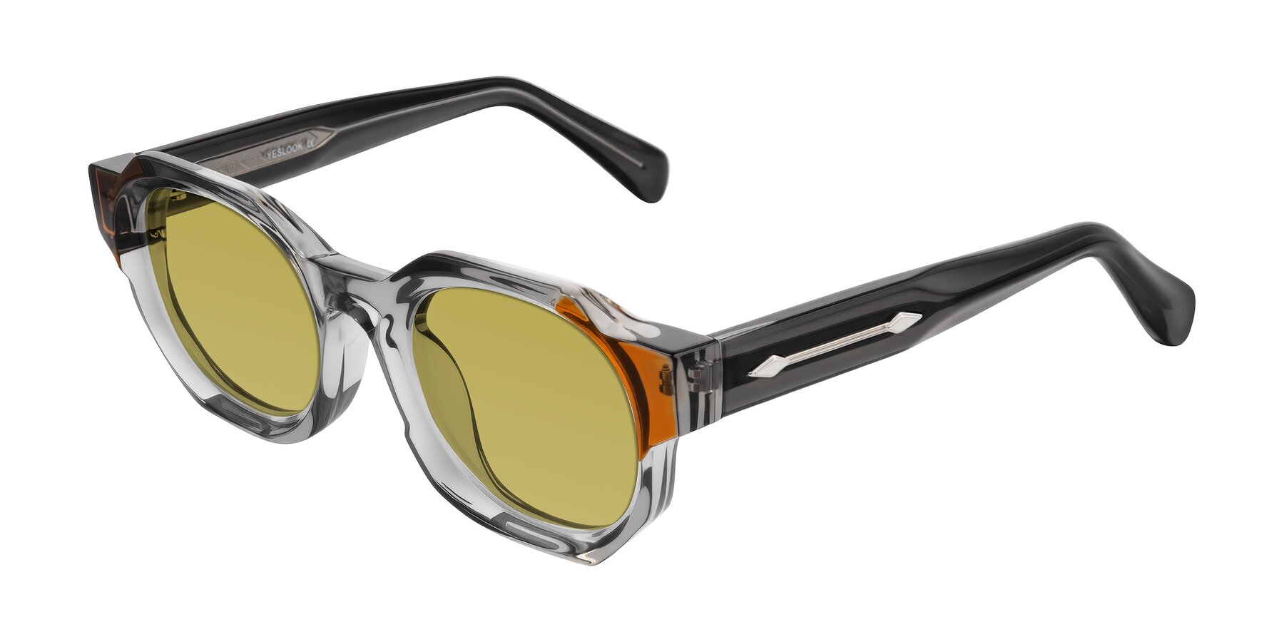 Angle of Poole in Transparent Gray with Champagne Tinted Lenses
