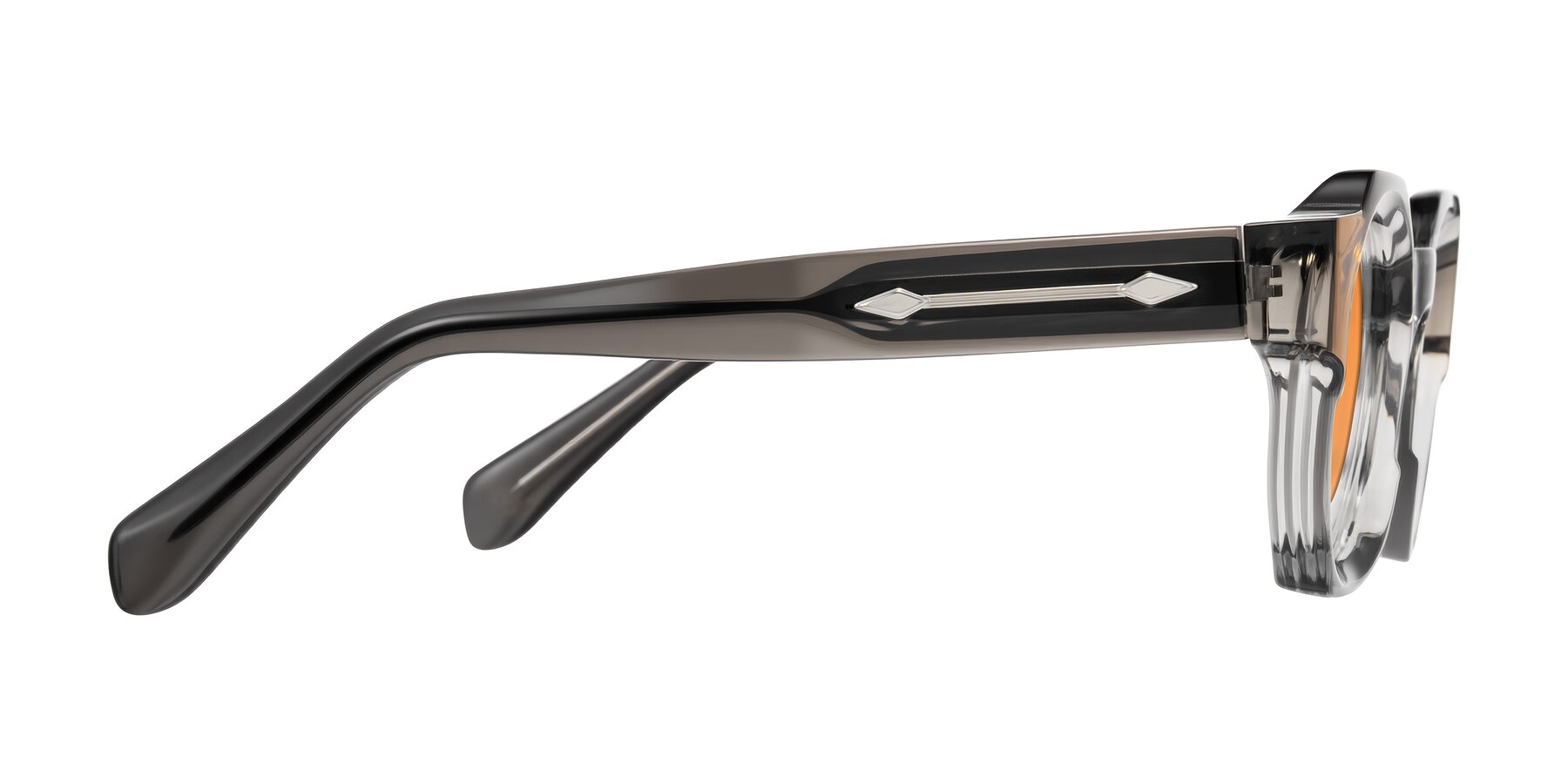 Side of Poole in Transparent Gray with Orange Tinted Lenses