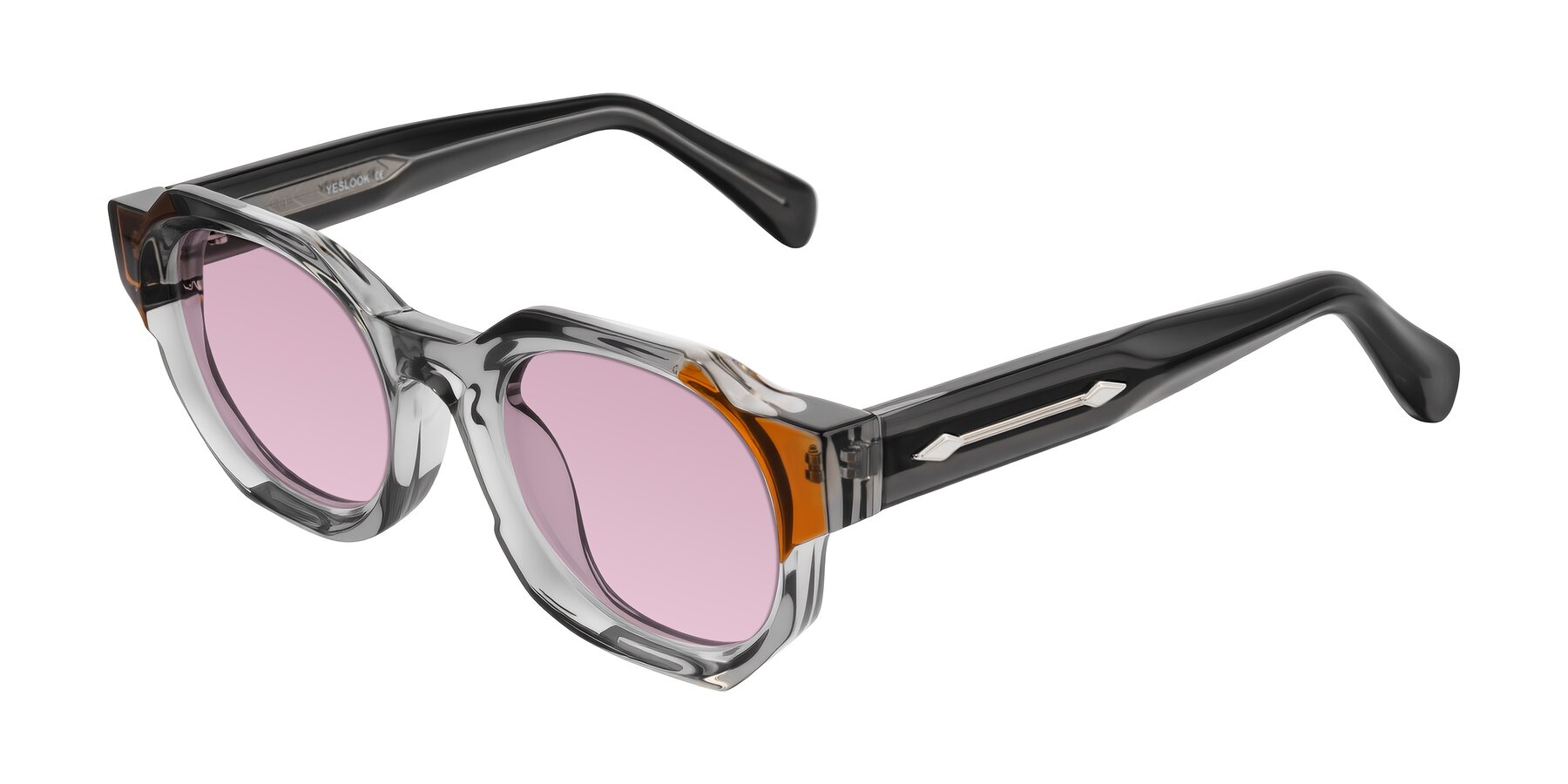 Angle of Poole in Transparent Gray with Light Wine Tinted Lenses