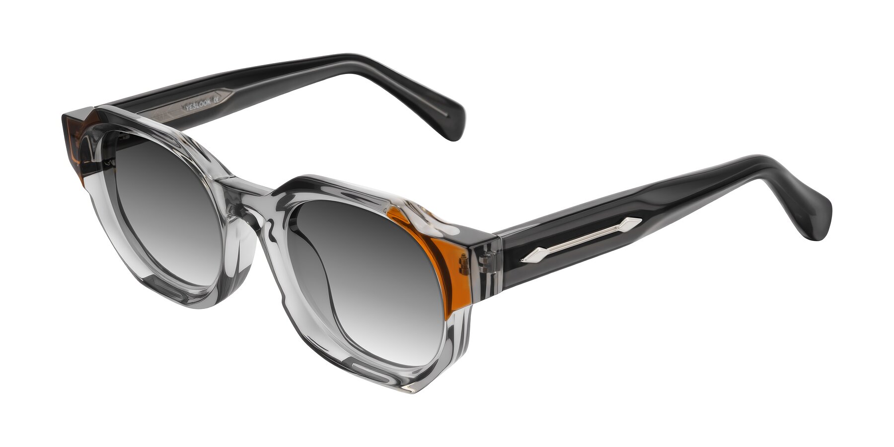 Angle of Poole in Transparent Gray with Gray Gradient Lenses