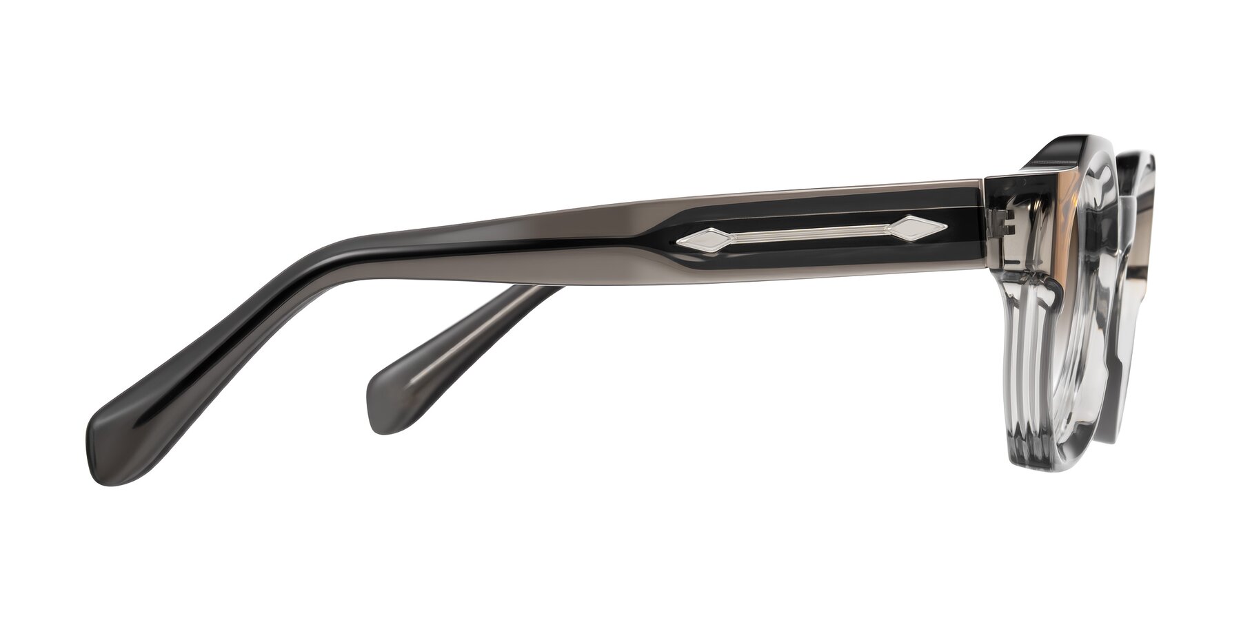 Side of Poole in Transparent Gray with Brown Gradient Lenses