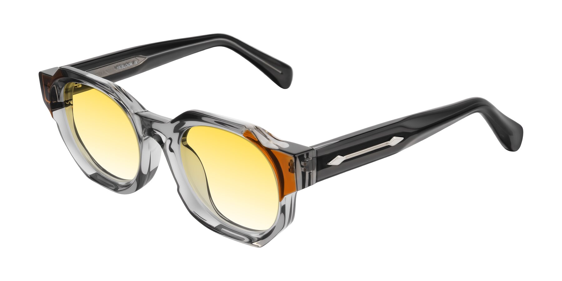 Angle of Poole in Transparent Gray with Yellow Gradient Lenses