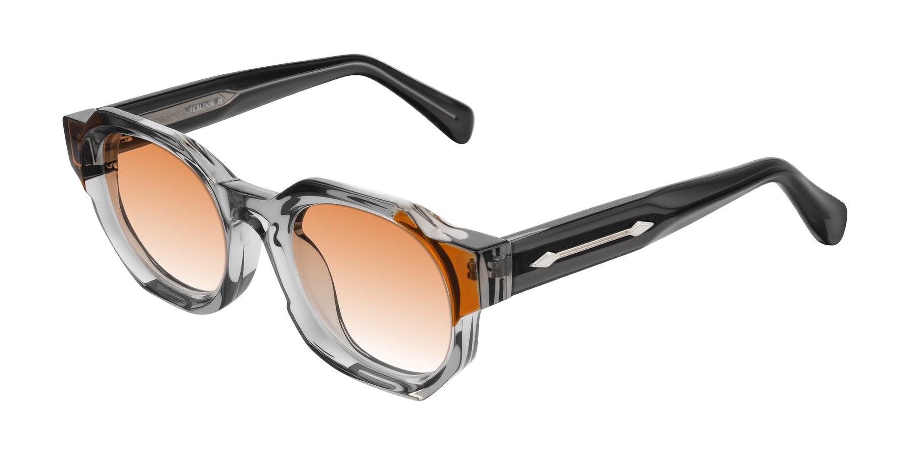 Angle of Poole in Transparent Gray with Orange Gradient Lenses