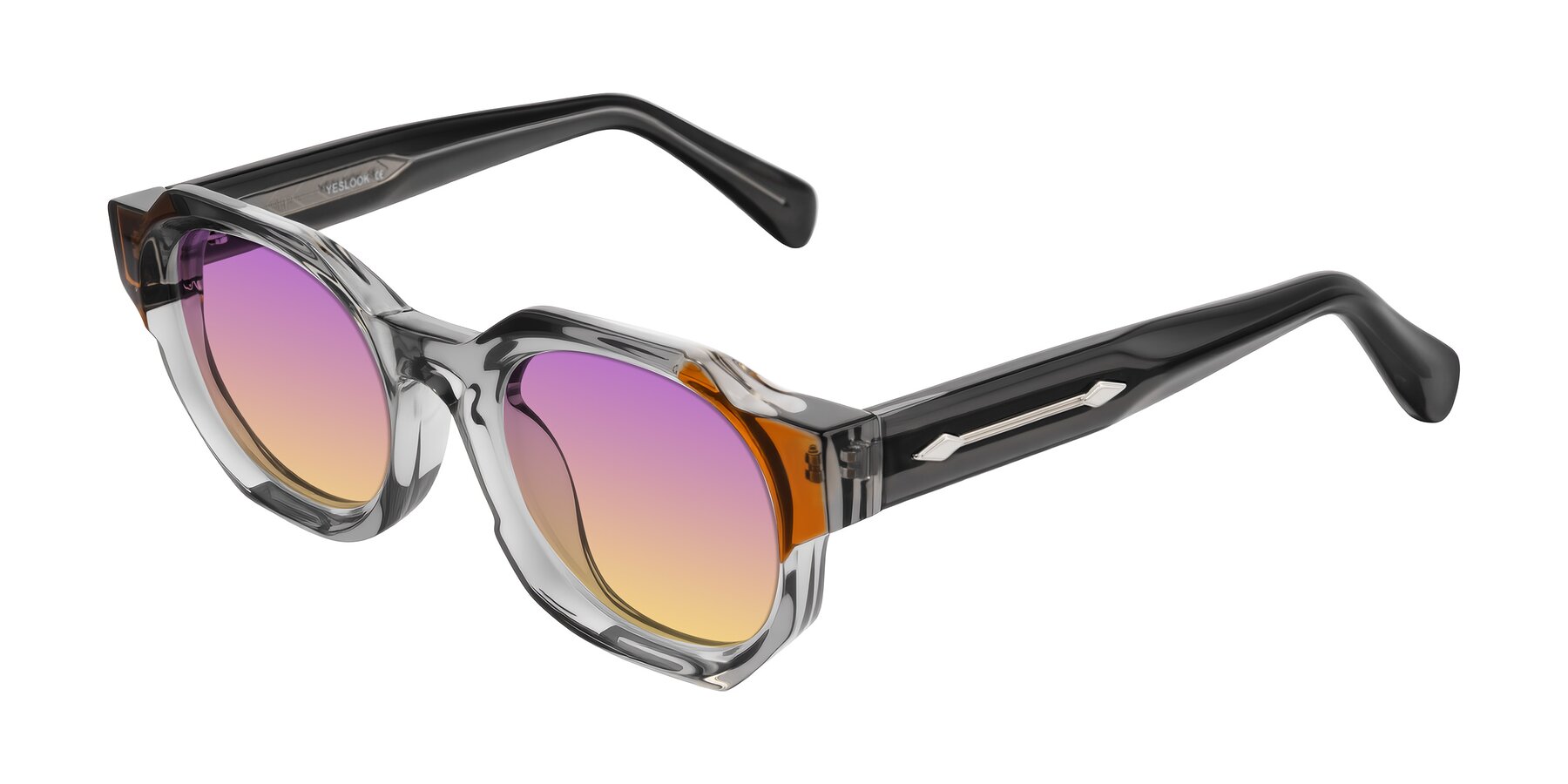 Angle of Poole in Transparent Gray with Purple / Yellow Gradient Lenses