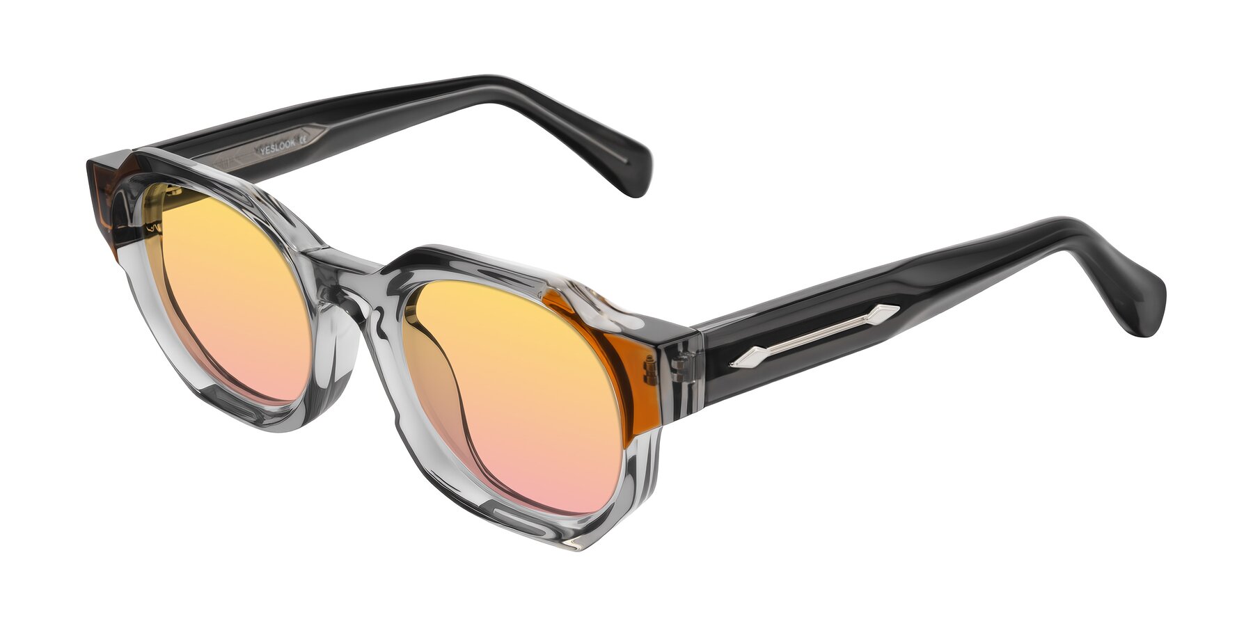 Angle of Poole in Transparent Gray with Yellow / Pink Gradient Lenses