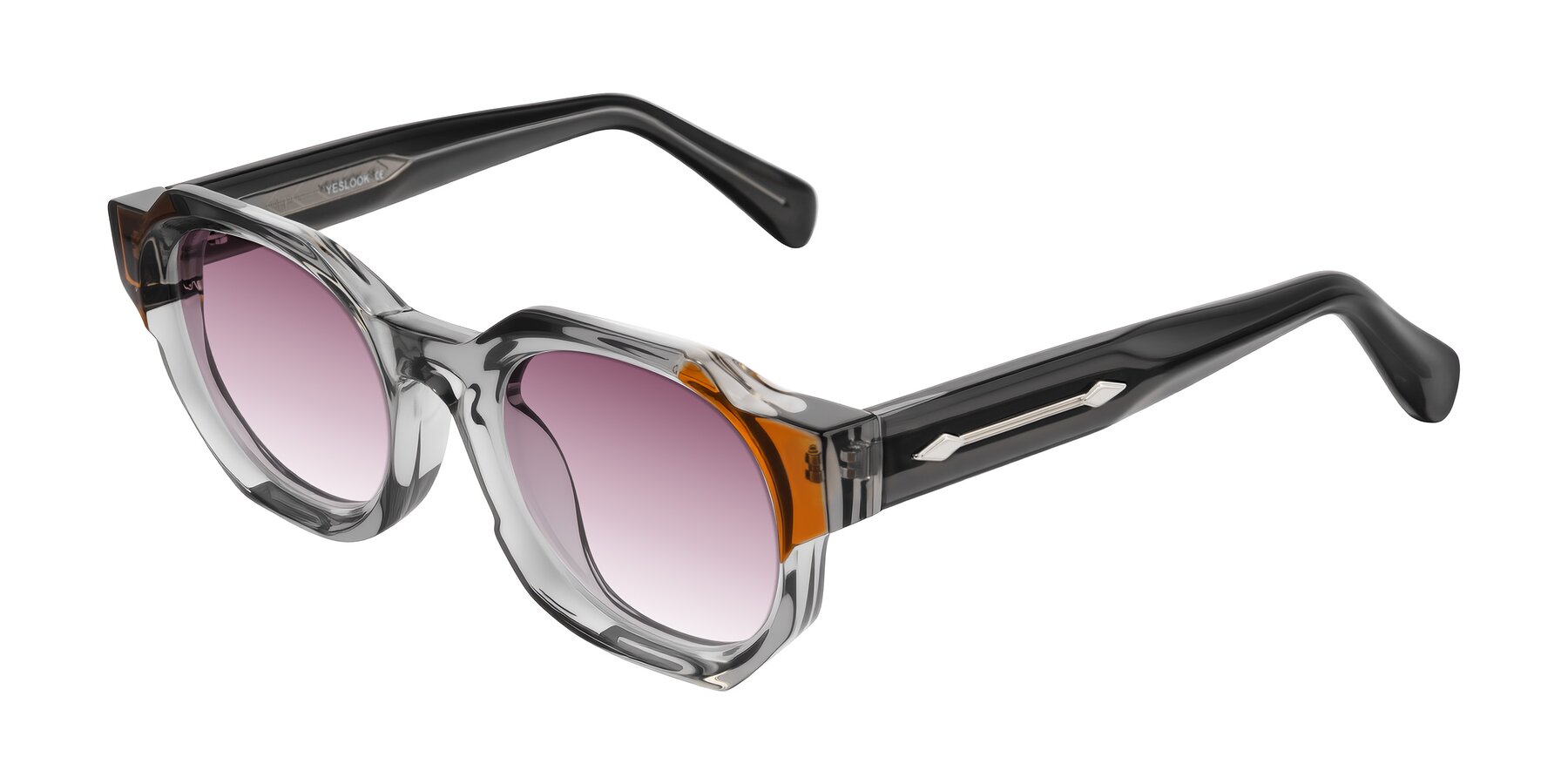 Angle of Poole in Transparent Gray with Wine Gradient Lenses