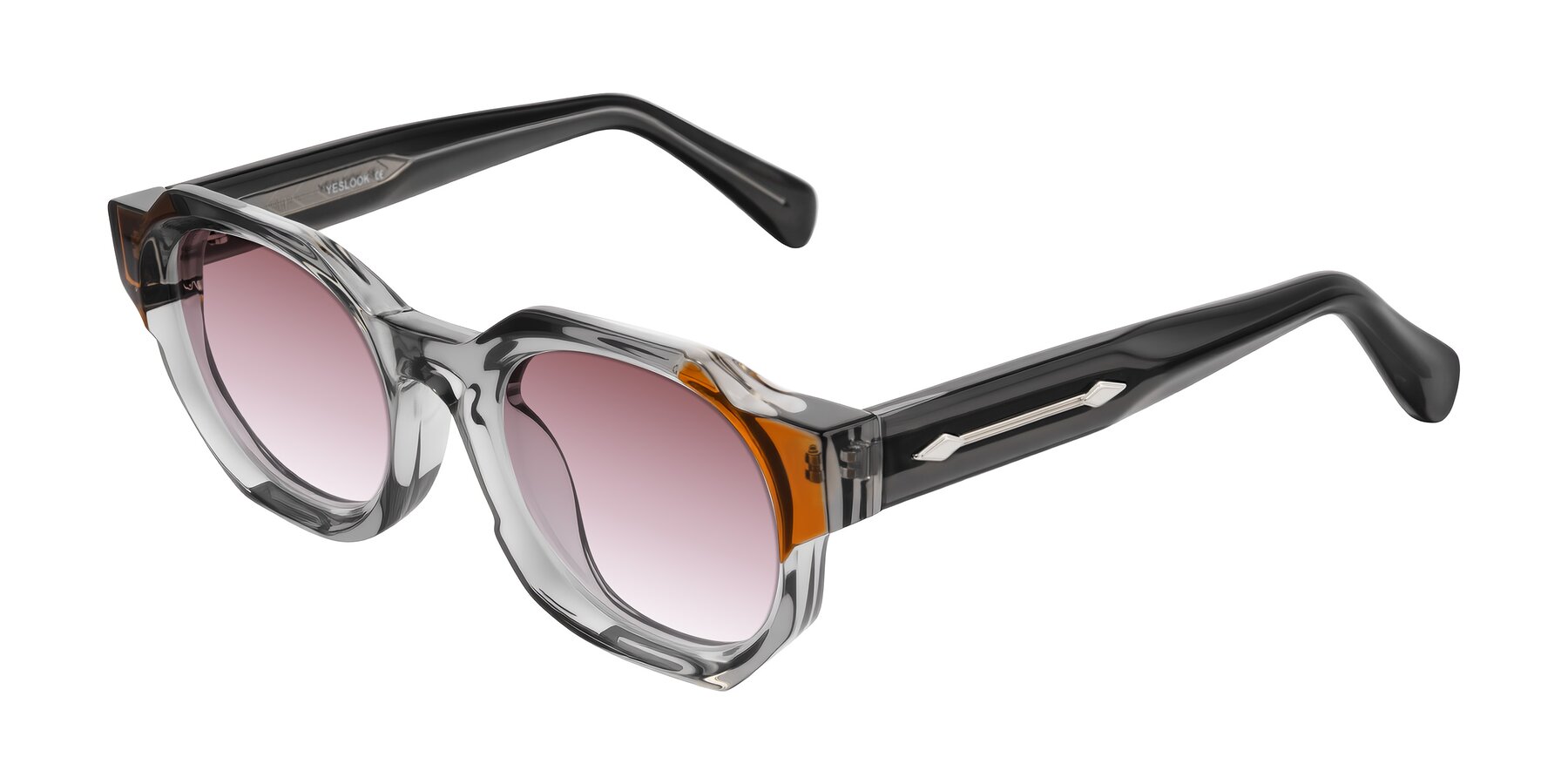 Angle of Poole in Transparent Gray with Garnet Gradient Lenses