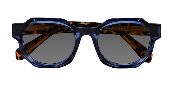 Front of Poole in Blue/Leopard-Print