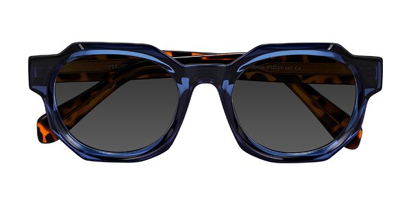 Front of Poole in Blue/Leopard-Print