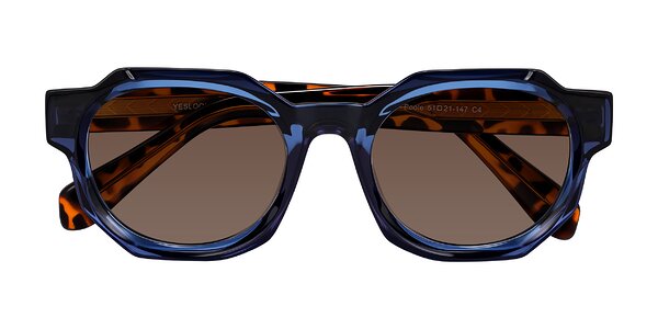 Front of Poole in Blue/Leopard-Print