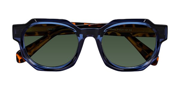 Front of Poole in Blue/Leopard-Print