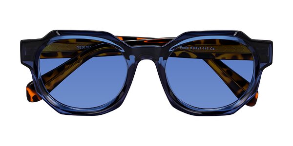 Front of Poole in Blue/Leopard-Print