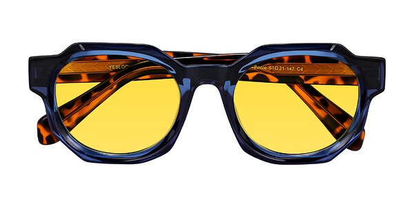 Front of Poole in Blue/Leopard-Print