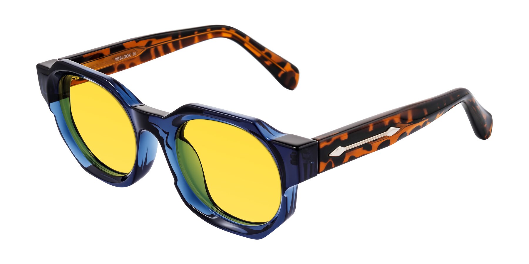 Angle of Poole in Blue/Leopard-Print with Yellow Tinted Lenses