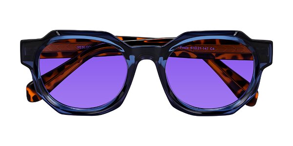 Front of Poole in Blue/Leopard-Print