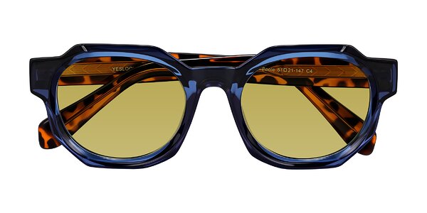 Front of Poole in Blue/Leopard-Print