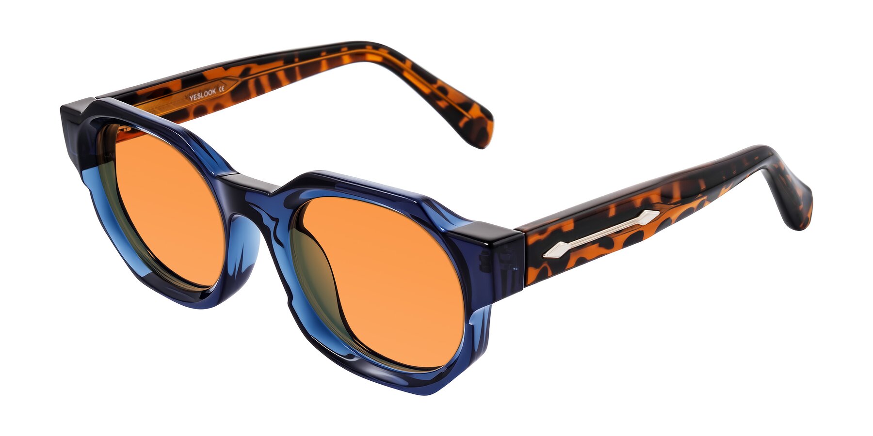 Angle of Poole in Blue/Leopard-Print with Orange Tinted Lenses