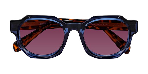 Front of Poole in Blue/Leopard-Print