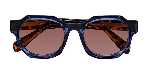 Front of Poole in Blue/Leopard-Print