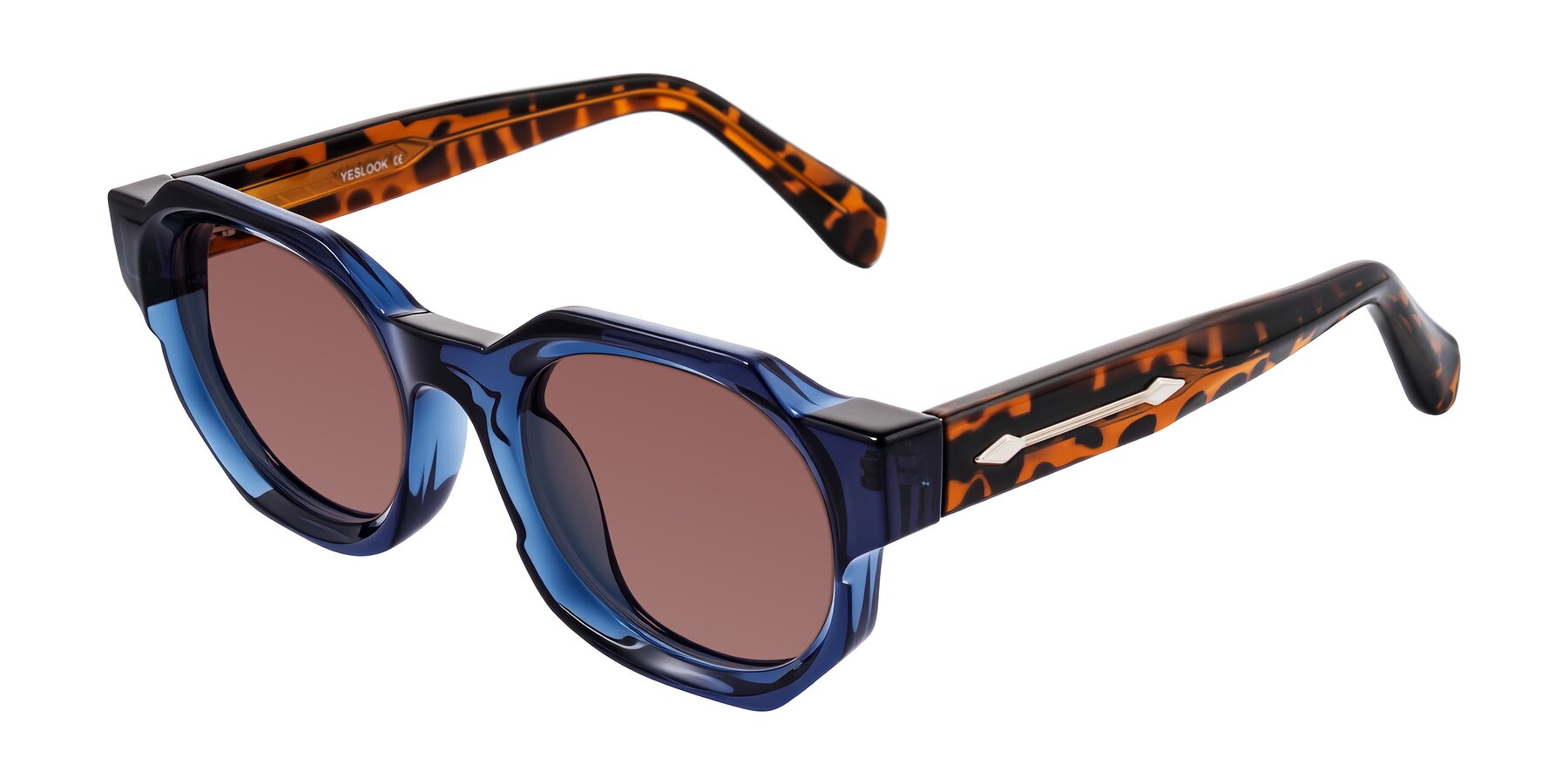 Angle of Poole in Blue/Leopard-Print with Garnet Tinted Lenses