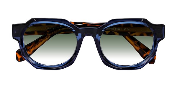 Front of Poole in Blue/Leopard-Print
