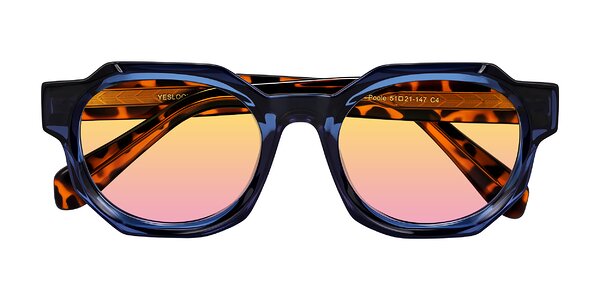 Front of Poole in Blue/Leopard-Print