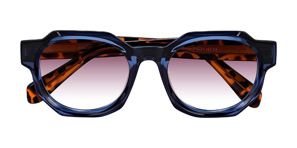 Front of Poole in Blue/Leopard-Print