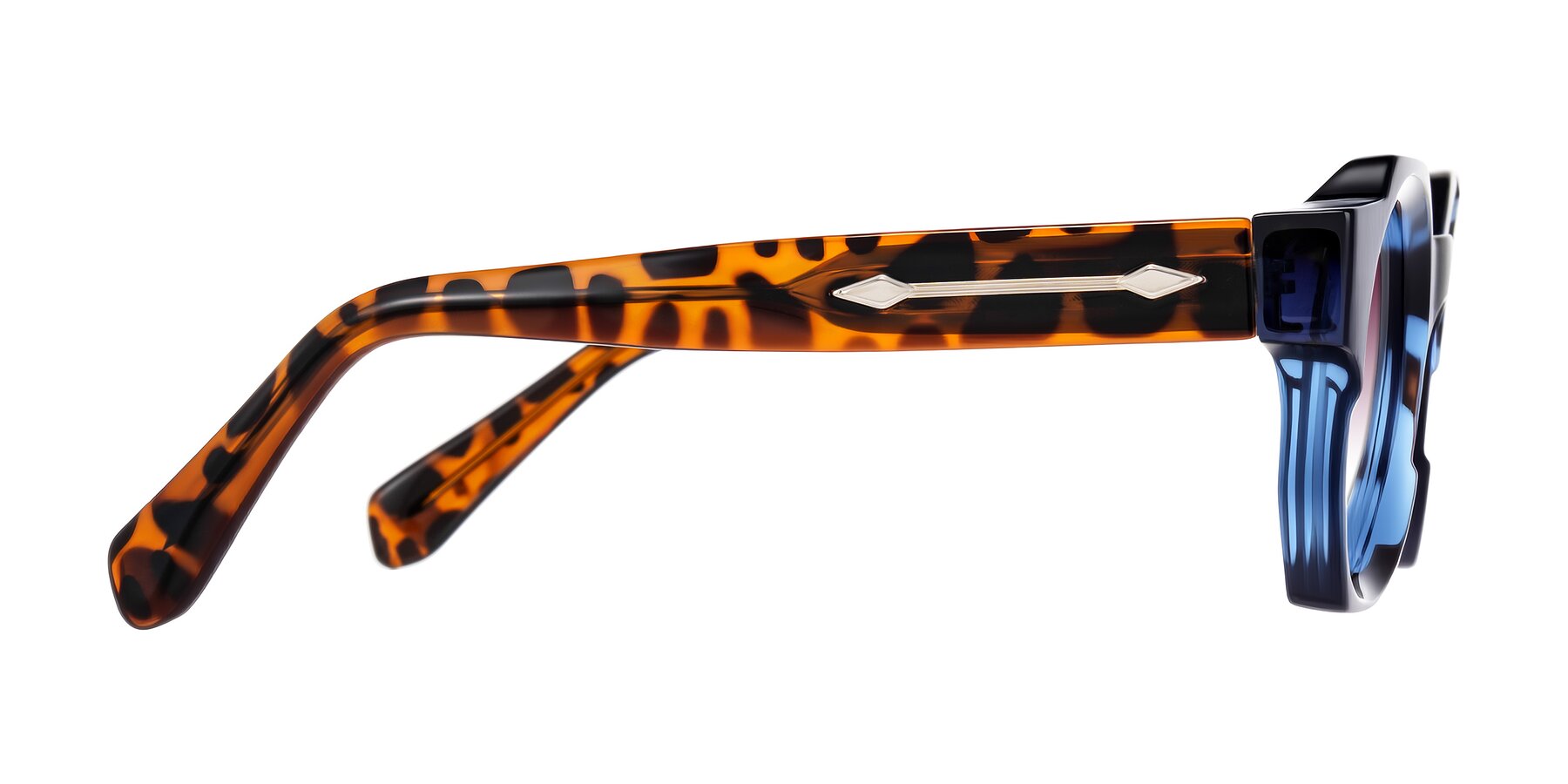 Side of Poole in Blue/Leopard-Print with Wine Gradient Lenses